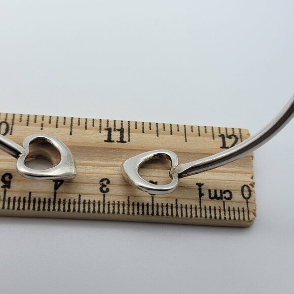 Tiffany & Co. Double Heart Open Cuff Bracelet Sterling Silver 925 8 Inch Sizable - Picture 11 of 11